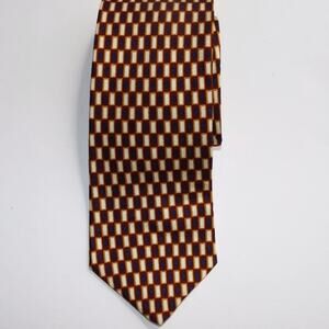 Brooks Brothers Makers Multi-Colored Geometric Print‎ Silk Tie USA